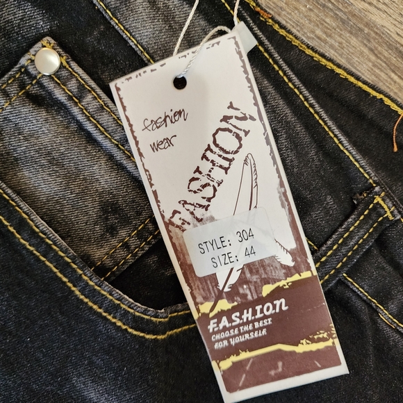 Men's Frayed Distressed Blue Jean Shorts 44 - Picture 3 of 5